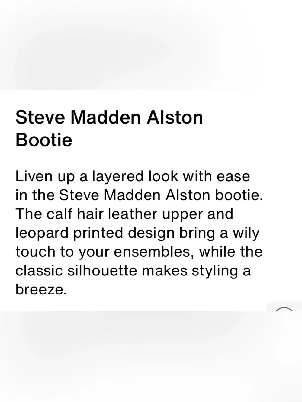 STEVE MADDEN ALSTON boots- animal print